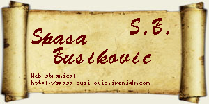 Spasa Bušiković vizit kartica
